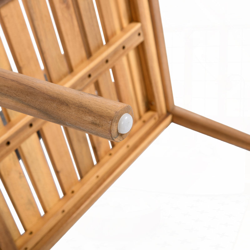 Outdoor Patio Acacia Wood Club Chair, Gray