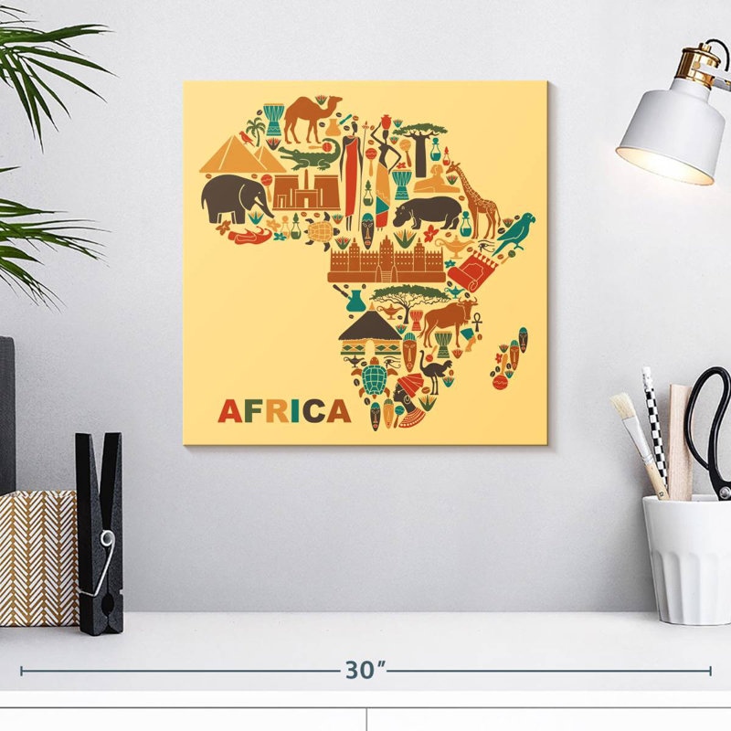 Carte de la culture d'Alazia en Afrique, H 16 po x l 16 po