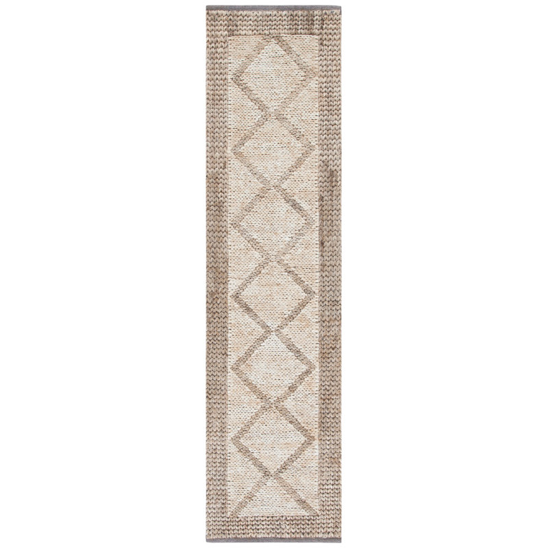 Kilim Hand Woven Jute Geometric Rug, Runner 2'3" x 9'