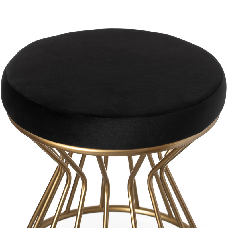 Velvet Ottoman, Black