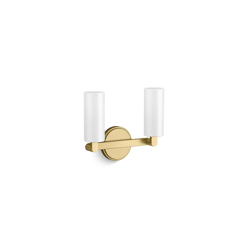 Crue Two-Light Sconce, Brushed Brass