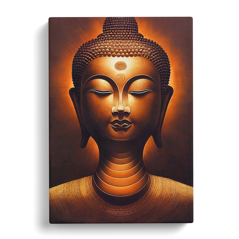 A Peaceful Buddha - Wall Art, Wrapped Canvas, 50cm H x 35cm W x 3cm D, No Matte