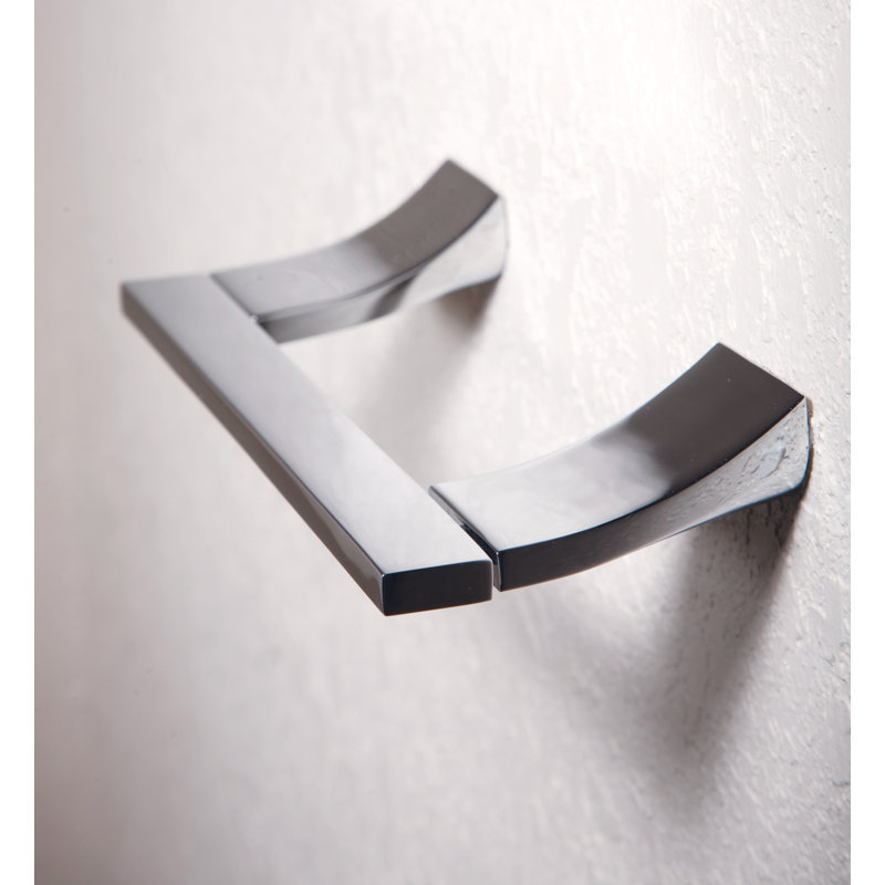 Cinu Wall Mount Double Post Toilet Paper Holder, Polished Chrome