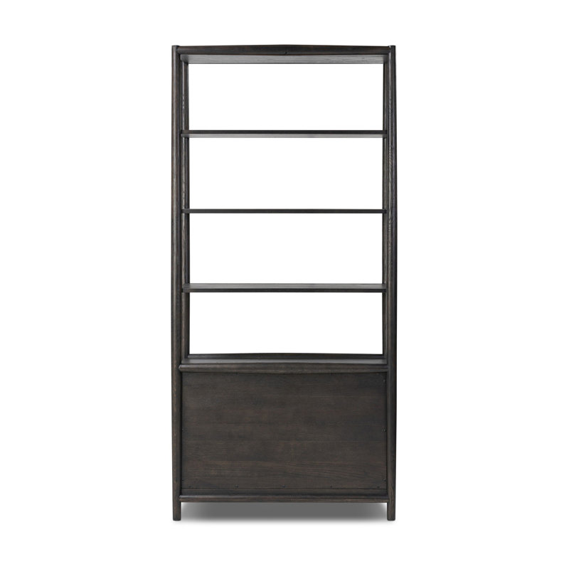Cayenne Storage Bookcase, Smoked Black Oak