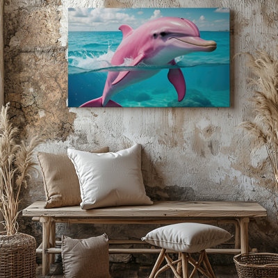 Toile, "Une baleine majestueuse", art mural au coucher du soleil créant une éclaboussure dramatique de gouttelettes d'eau sur toile