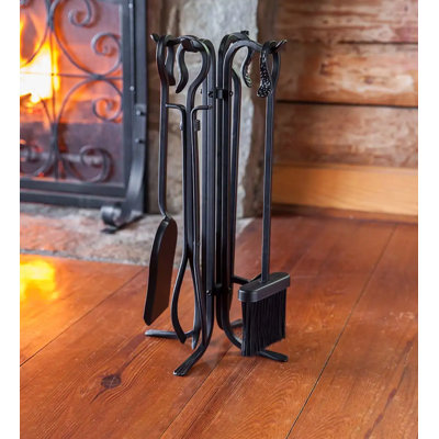 Piece Iron Fireplace Tool Set Tool Stand