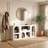 59" White Console Table, Modern Entryway Table with 6 Cube Storage Organizer