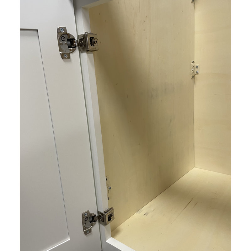 White Shaker Style Double Bathroom Vanity Base with Drawers