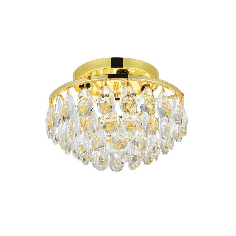 Hermantown Flush Mount, Gold, 7" H x 14" W x 14" D