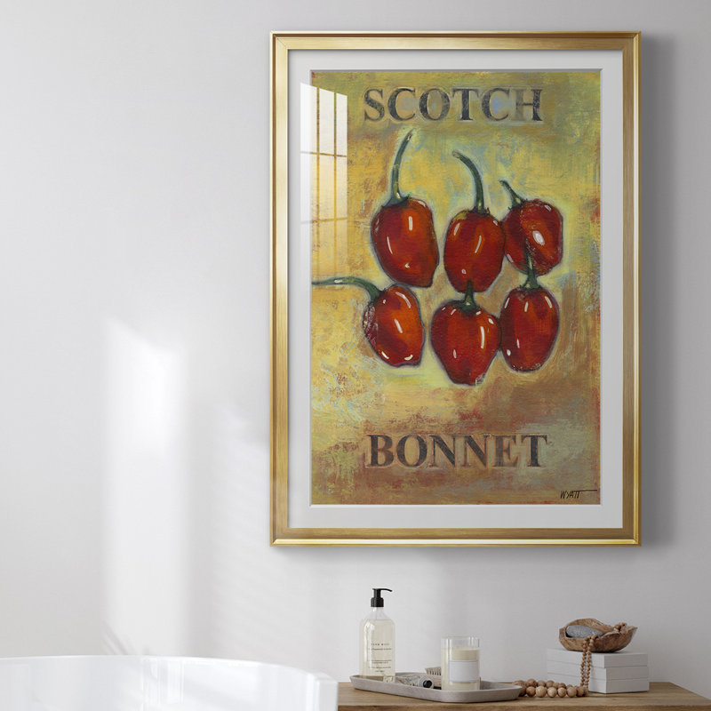 Scotch Bonnet, reproduction encadrée de qualité supérieure - prête à être accrochée, Cadre doré