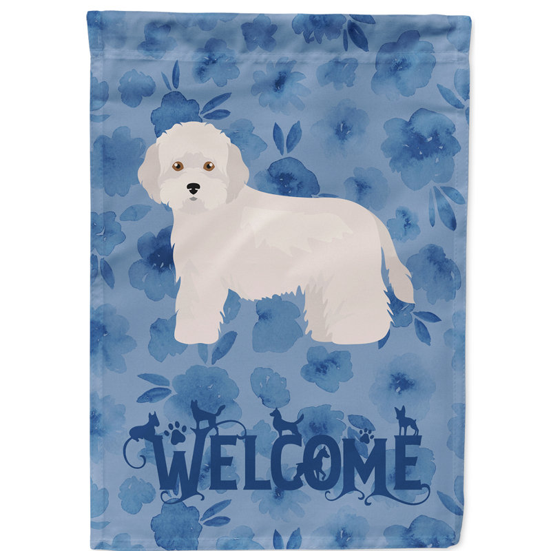Caniche en polyester à 2 côtés 40 x 28 po standard welcome drapeau maison, Caniche de Chypre