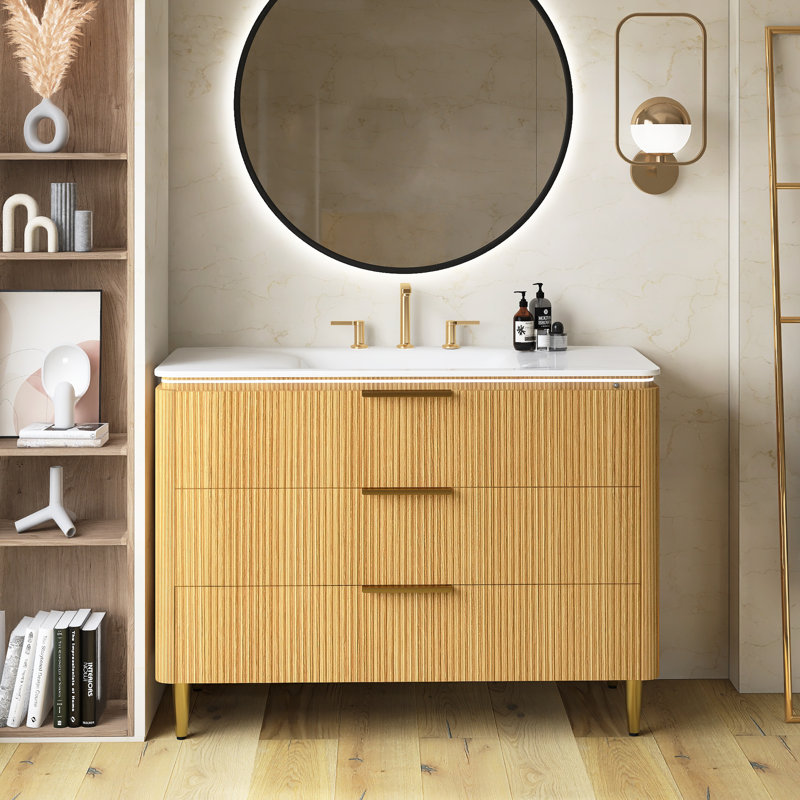 Meuble-lavabo 48 po avec lavabo, Chêne, 48.03"