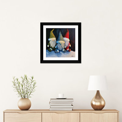 Gnomes de Noël. Cadeau de Noël - reproduction d'art mural - papier d'art encadré