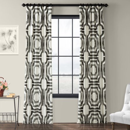Magari Modern Geometric Room Darkening Cotton Curtains Panel