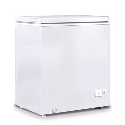 7.0 CuFt Compact Chest Freezer Low Noise Energy Saving Manual Defrost，Deep Freezer with Hinged Door，Black/White