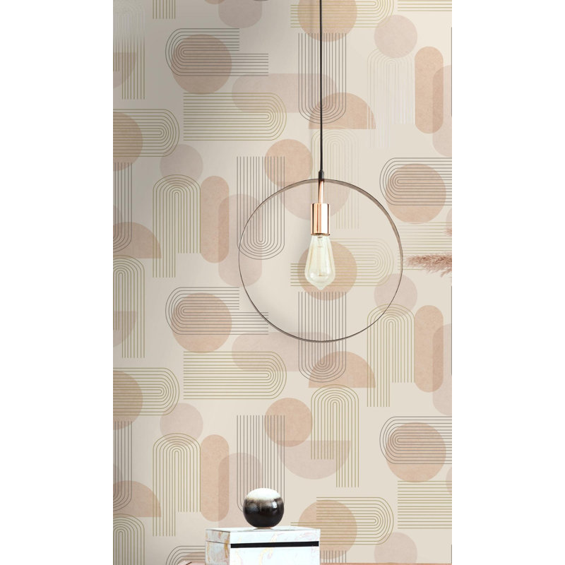 Rouleau de papier peint L 33 pi x l 20,8 po Darshini, Orange/Yellow