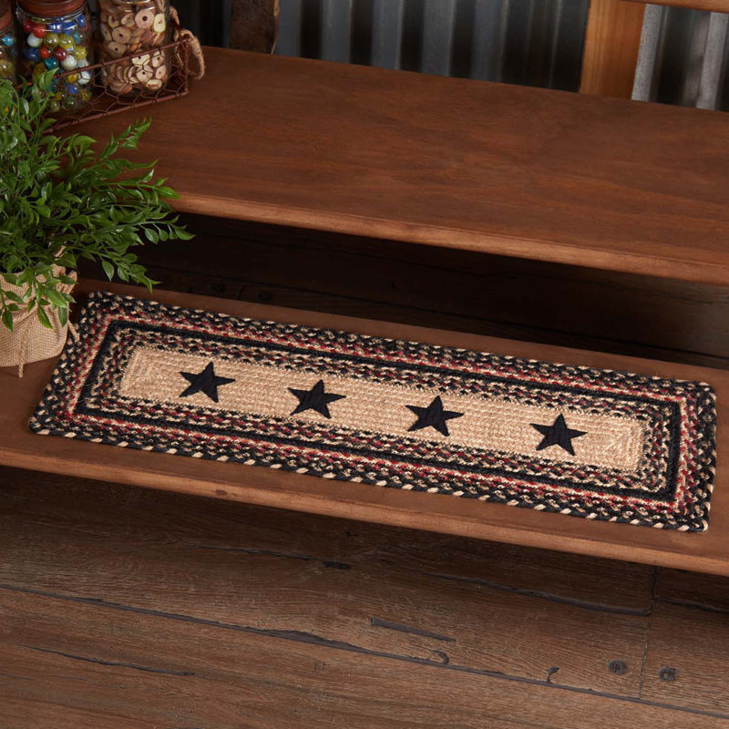 Tapis naturel Amai / noir / rouge, Rectangulaire 8,5 po x 2 pi 3 po