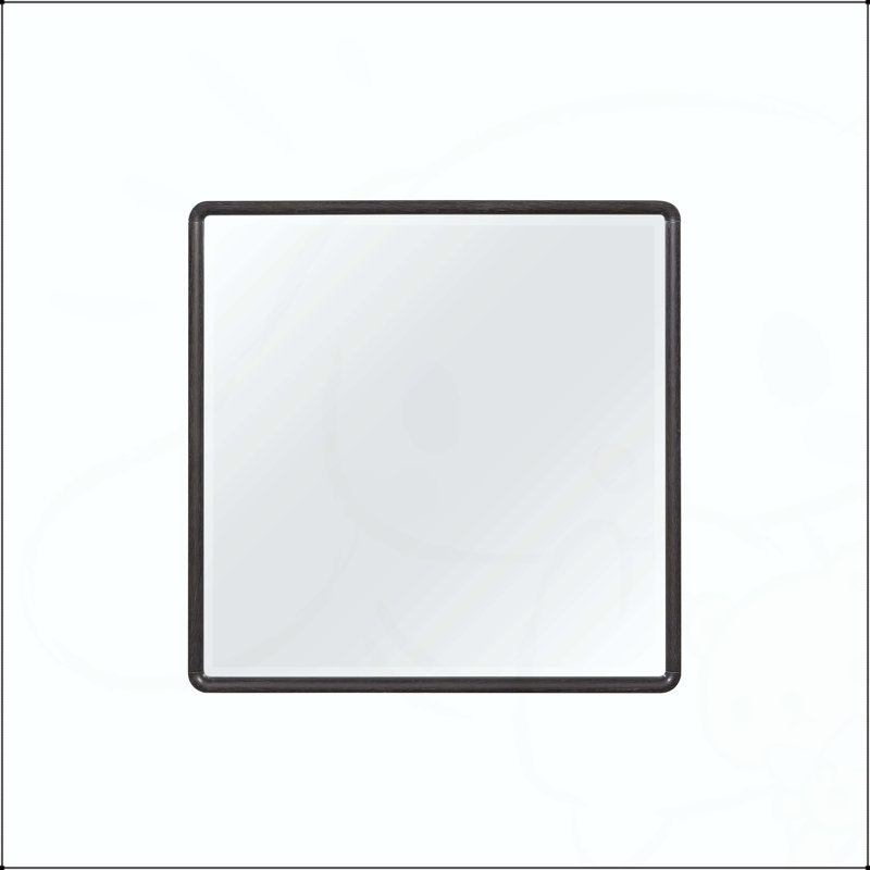 Miroir rectangulaire en bois, Noir, 36 po x 36 po