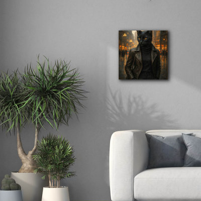 Epic Graffiti 'Black Cat Fashion' by Rey Klimt Canvas Wall Art, 18" x 18"