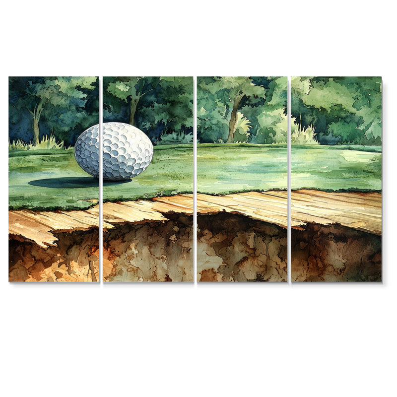 Chasser le pin, paysage de golf II - art mural golf - décoration murale moderne, 4, H 28 po x l 48 po