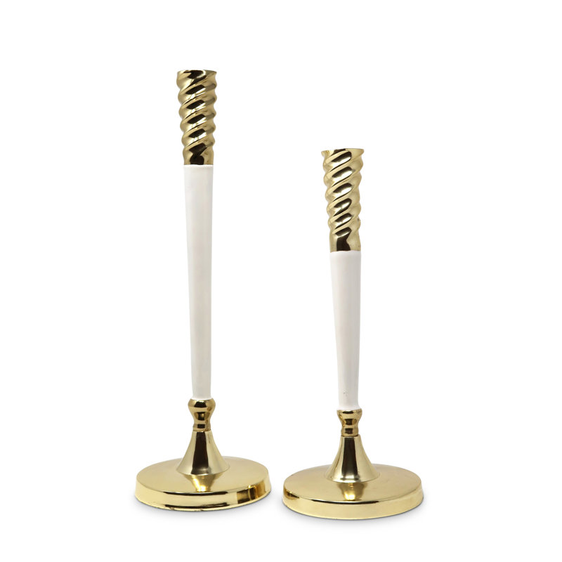Metal Tabletop Candlestick, 27" H x 3" W x 3" D