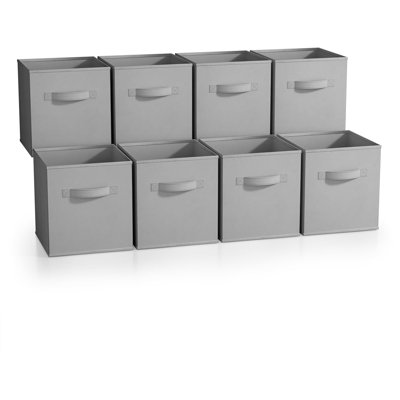 Sorbus Fabric Storage Cubes - 8 Foldable Storage Bins, 11 Inch - Pastel Blue