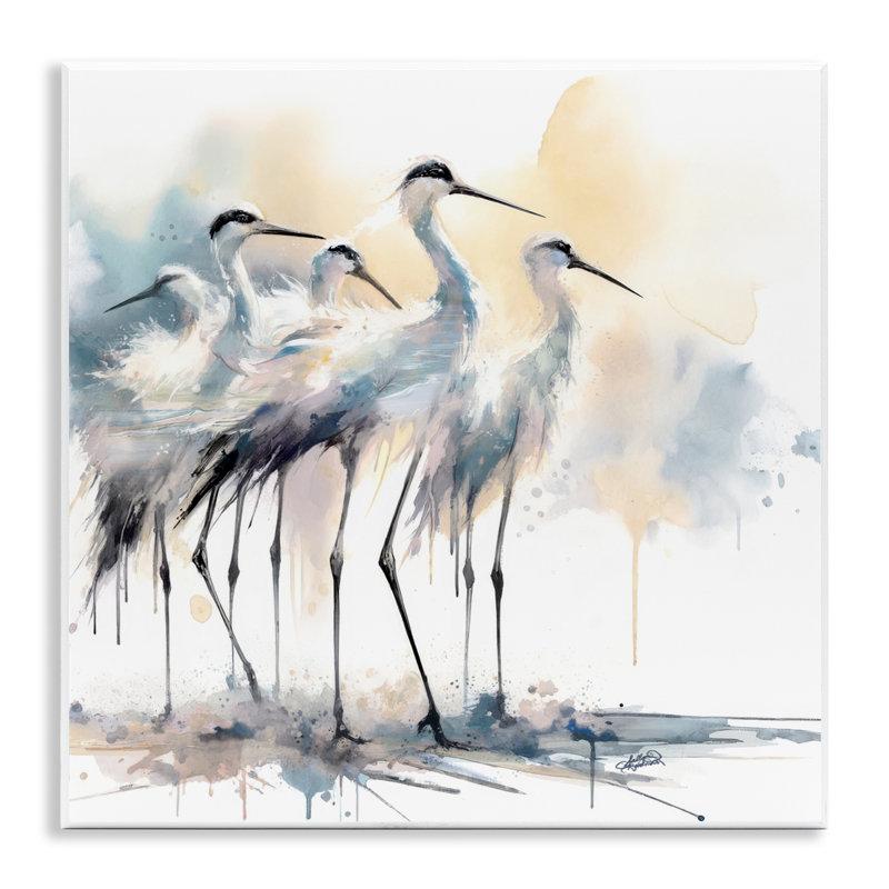 Plaque murale «Coastal Serenity Sea Birds» par Sally Kaye Barlow / Makaio Design