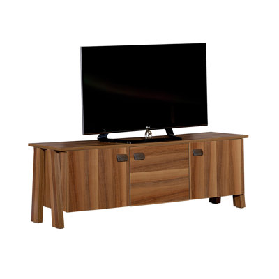 Modern TV Stand, Brown, 56.7 x 19.7 x 17.7 inches | 100% Melamine Coated Particle Board, Thickness: 0.7 inches | Stylish & Functional Design for Living Room | Durable & Easy to Clean | Traditional Solid Color Finish