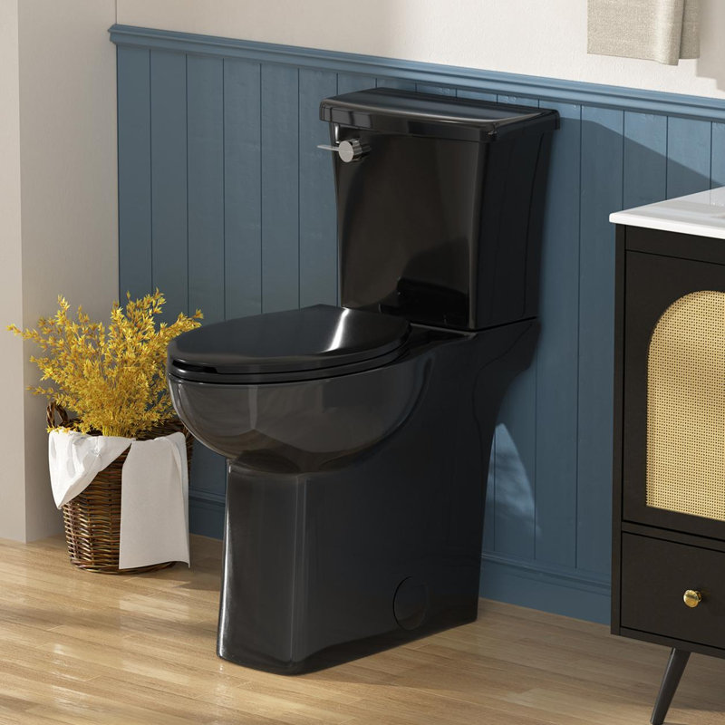 21＂Extra Tall Toilet With Soft-Close Seat, Two-Piece Toilet For Bathroom, Black