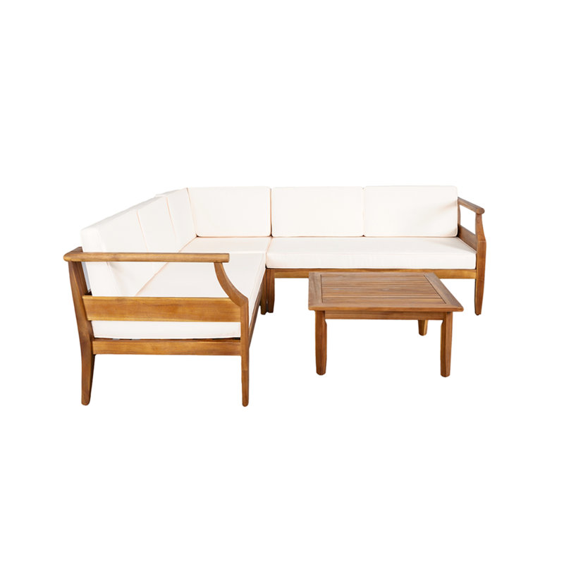 4-PIECE ACACIA WOOD SOFA SET
