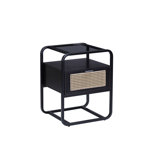 Wonderlin 1-Drawer Metal Nightstand in Black