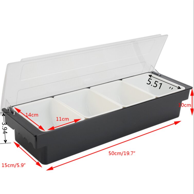 4 Grids Food Fruit Storage Box Portable Compartment Refrigerator Freezer