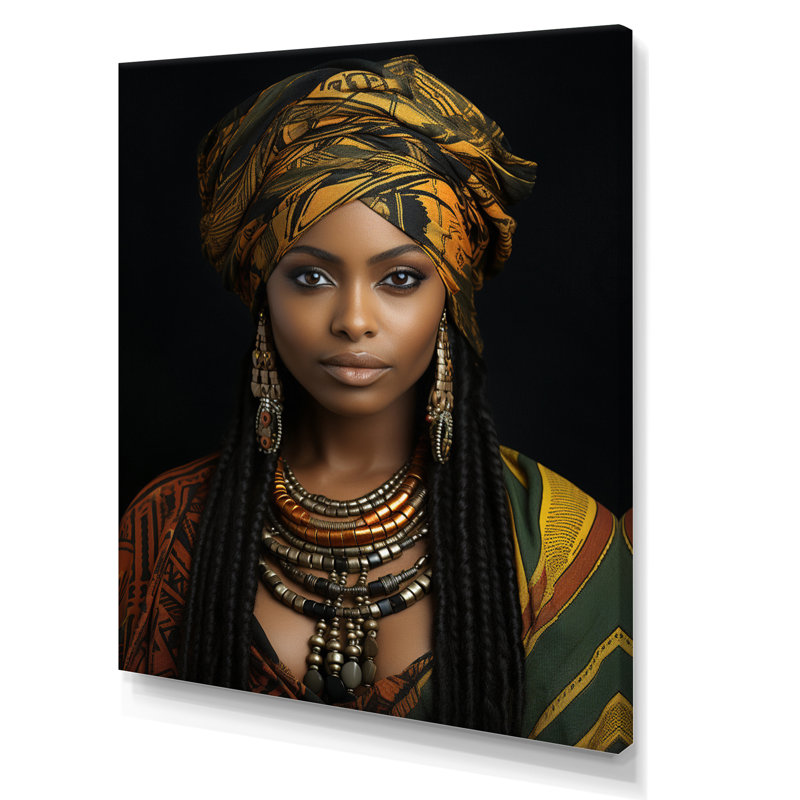 Ariad, femme, esprit africain, portrait II, sur toile, H 44 po x l 34 po x P 1,5 po