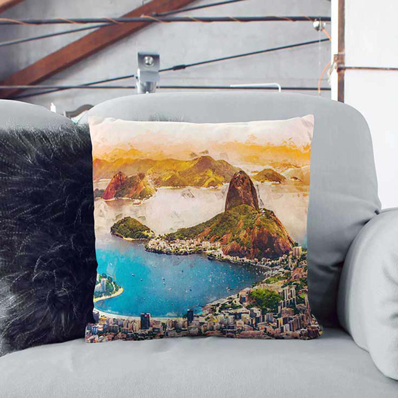 Square Cushion, 55cm H x 55cm W x 20cm D, Black