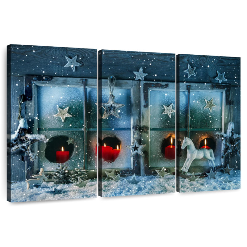 Fenêtre blanche de Noël, H 28 po x l 45 po