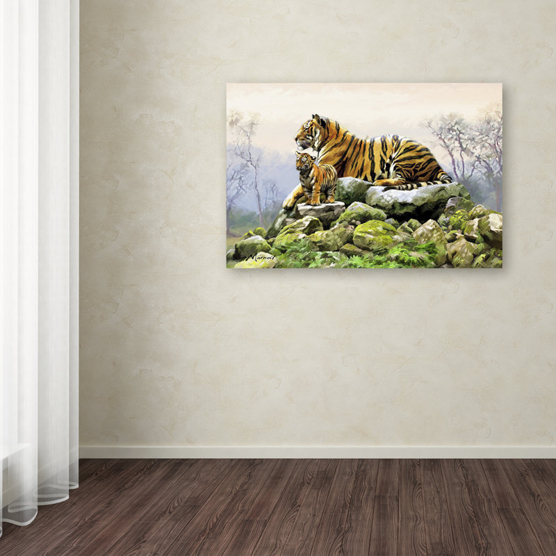 Trademark Fine Art Large Tiger and Cub Canvas Art