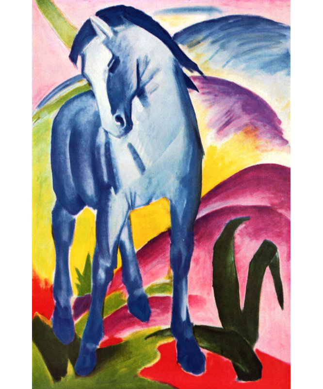 Cheval bleu I IMC-TFA822, H 24 po x l 16 po
