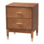 Table de chevet 2 tiroirs Baxton Studio Mandoline Mid-Century