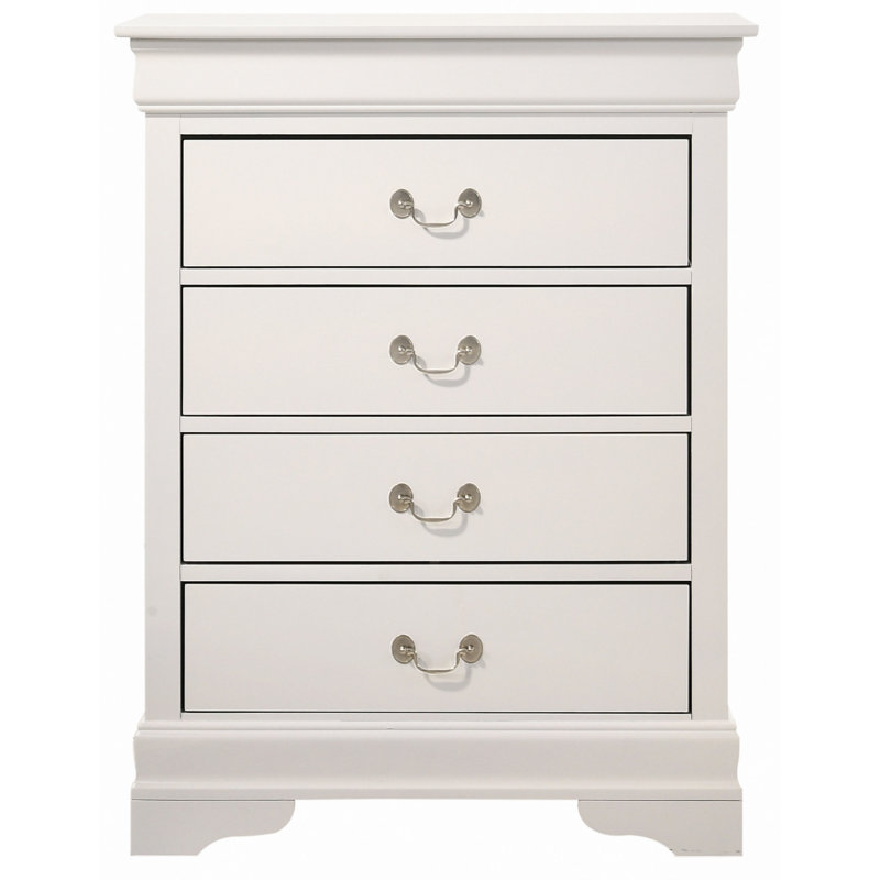 Commode 4 tiroirs Louis Phillipe, Blanc