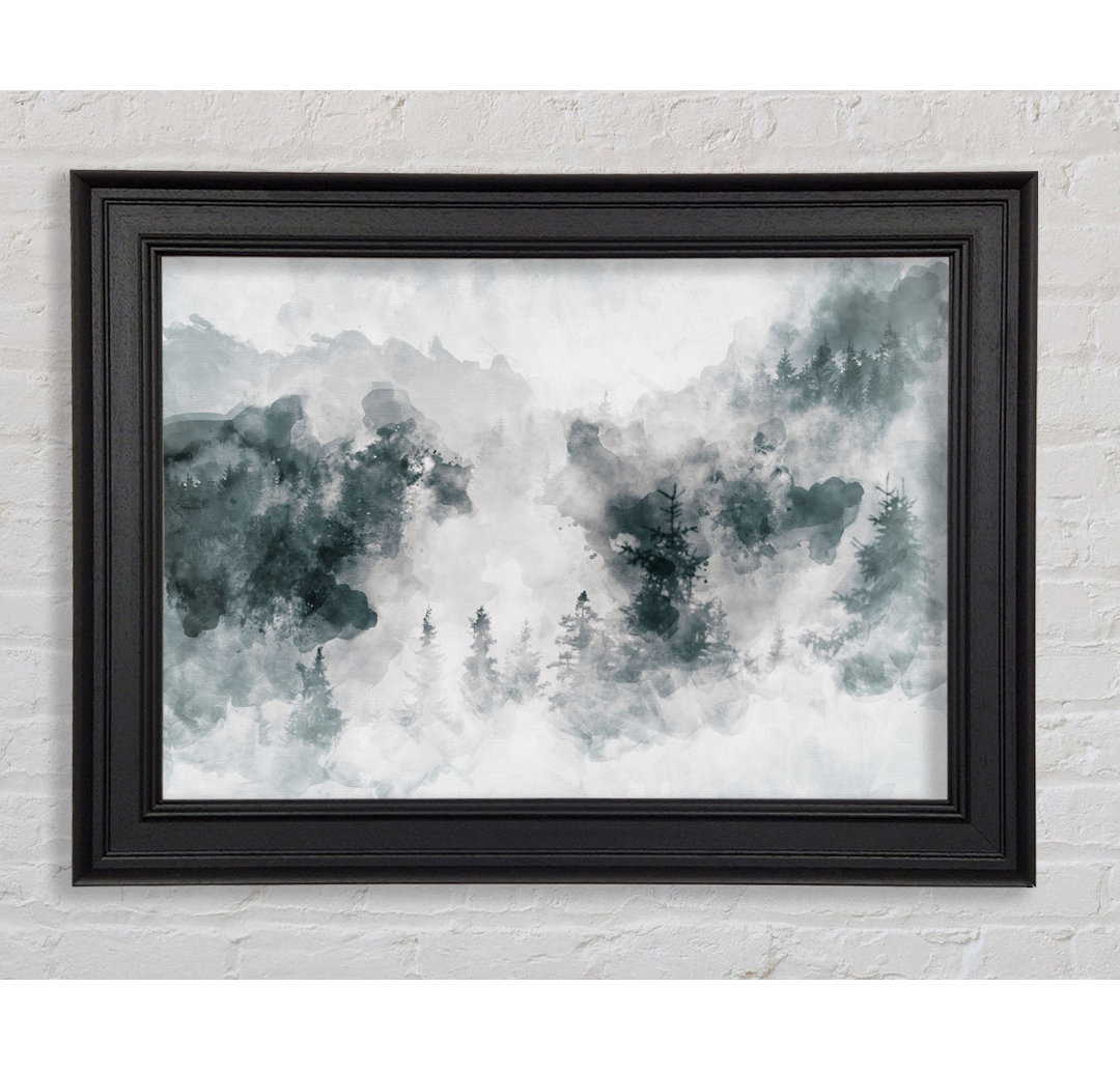 Gerahmtes Leinwandbild Watercolour Grey Forest