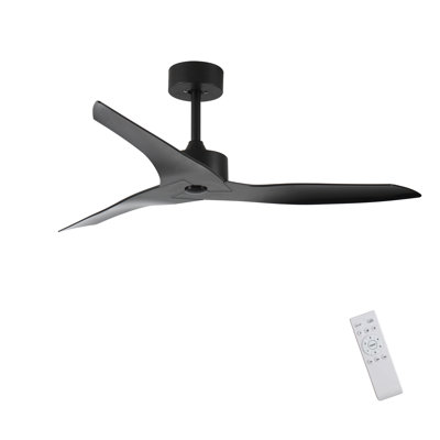 Ventilateur de plafond 52 "d'intérieur sans ferme, ventilateur de plafond à moteur à courant continu réversible moderne à 6 vitesses pour salon
