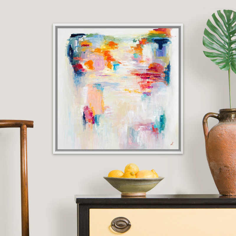 "Water Garden" par Megumi Akiko, reproduction d’art sur toile, H 26 po x l 26 po x P 1,75 po, Cadre flottant blanc