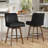 Extra-Wide 360° Swivel Bar Stool With Pocket Spring Seat & Solid Wood Base-2111622678