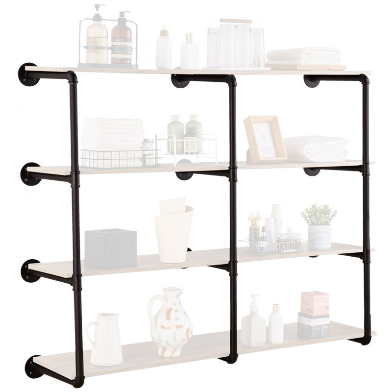 Tablette industrielle à 4 niveaux avec planches murales 3 PCS 11,8 po de largeur non incluses