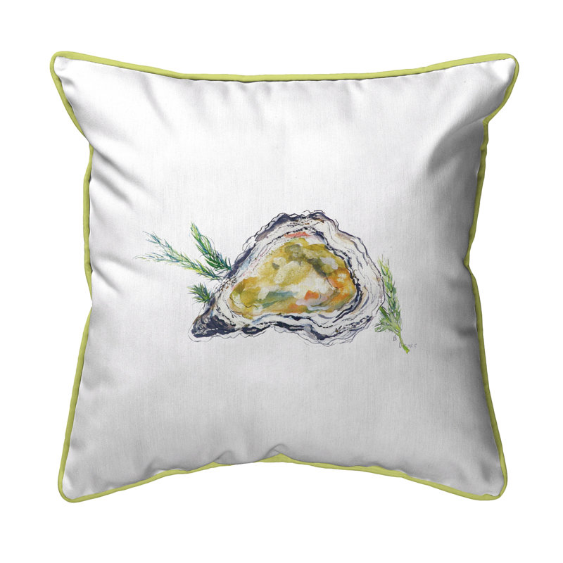 Oyster Outdoor Throw Pillow, White, Large
