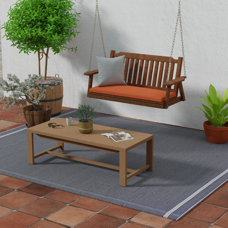 48" x 18" Outdoor Bench Cushion with Ties, Echo Sangria