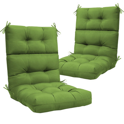 Ensemble de 2 coussins de chaise à haut dossier, coussin de dossier de siège d'extérieur, coussins de bascule d'intérieur pour patio, résistant à l'eau et à la décoloration