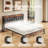 Upholstered Bed Frame with Storage Headboard and Charging Station, Solid and Stable, Noise Free, No Box Spring Needed, Easy Assembly-1518619328