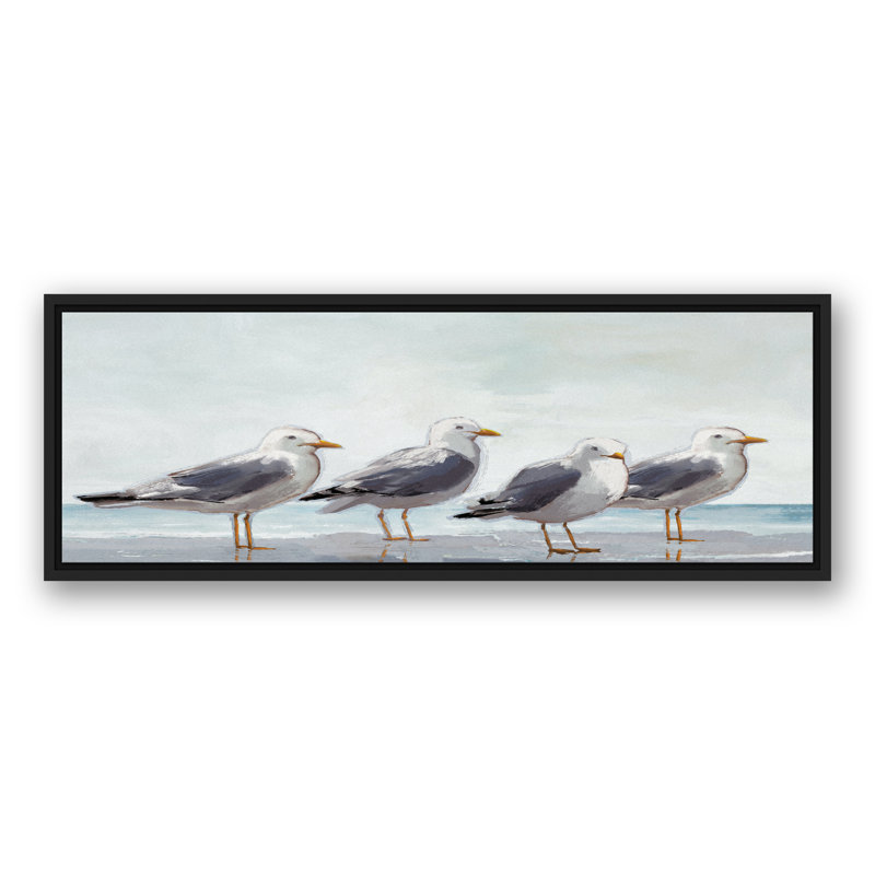 Seagulls In A Line, reproduction d'art sur toile, H 13,75 po x l 37,75 po