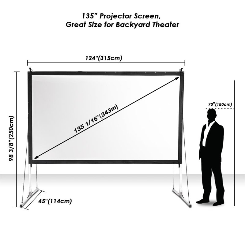 Yescom Outdoor Portable Projector Screen Projector Screen, 135"